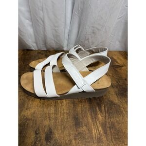 Naot Kayla Sandals White Leather Women's Size 6 Shoes EU 36 Slingback Wedge